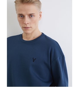 LCW Vision İndigo Bisiklet Yaka Erkek Kalın Sweatshirt