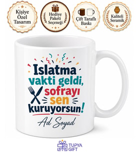 İşe Girince Arkadaşlarına Yemek Ismarlayanlara Geleneksel Islatma Kupa Bardak Hediye