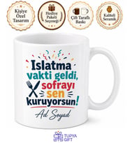 İşe Girince Arkadaşlarına Yemek Ismarlayanlara Geleneksel Islatma Kupa Bardak Hediye