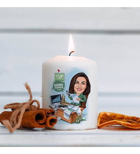 Kişiye Özel Borsacı Kadın Karikatürlü Mum