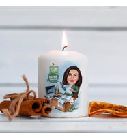 Kişiye Özel Borsacı Kadın Karikatürlü Mum