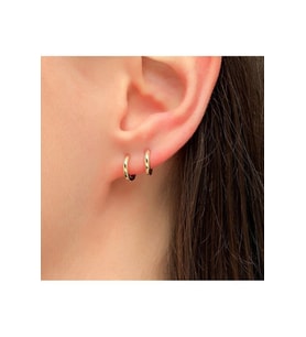 8 mm Cerrahi Çelik Halka Küpe Gold Renkli