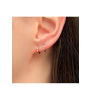 8 mm Cerrahi Çelik Halka Küpe Gold Renkli (Çok Renkli)