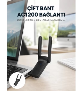USB WiFi Adaptör - 1200 Mbps Hız