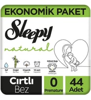 Sleepy 0 Beden Prematüre Bebek Bezi Natural Ekonomik Paket 44 Adet