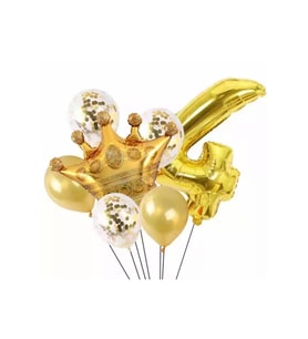 Gold 4 Yaş Kral Tacı Folyo Balon Set