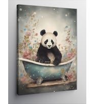 Kanvas Tablo Banyo Yapan Panda