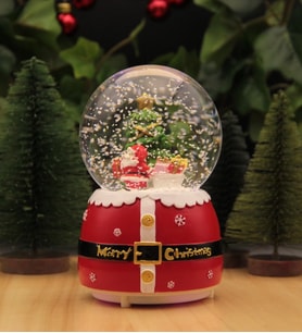 Yılbaşı Kar Küresi Noel Işıklı ve Müzikli Christmas Noel Babalı Kemerli (Model 2)