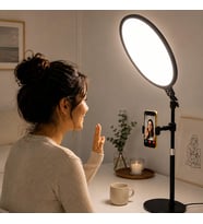 12 inç Ring Light Telefon Tutuculu, 2700K-6500K Ayarlanabilir Işıklı Halka Lamba, Alüminyum Alaşımlı Canlı Yayın Makyaj Çekim Işığı, V30 Pro