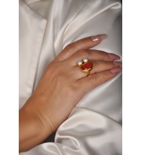 Kadir Jewellery 22 Ayar Altın Kaplama Kadın Zirkon Taşlı Yüzük-El İşçiliği Ve Özel Tasarım