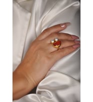 Kadir Jewellery 22 Ayar Altın Kaplama Kadın Zirkon Taşlı Yüzük-El İşçiliği Ve Özel Tasarım