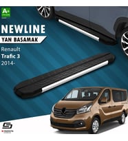 S-Dizayn Renault Trafic 3 Kısa Şase NewLine Krom Yan Basamak 223 Cm 2014-2020 A+ Kalite