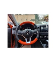Clio 5 Araca Özel Tam Uyumlu Deri Direksiyon Kılıfı (TURUNCU-SİYAH)