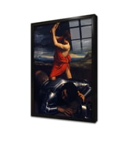 David ve Goliath Çerçeveli Cam Tablo