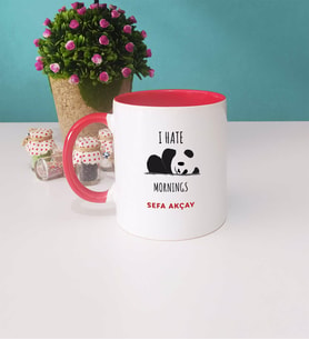 Sevimli Panda Kupa Bardak Kırmızı