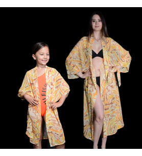 PAREDORA Gold Kamuflaj Desenli Anne Kız Kimono Pareo