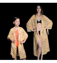 PAREDORA Gold Kamuflaj Desenli Anne Kız Kimono Pareo