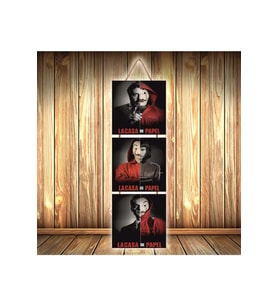 La Casa De Papel Tasarımlı Üçlü Retro Ahşap Poster Ü321