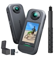 Akaso 360 Creator Combo Aksiyon Kamera 5.7K 360° Video, 48MP Sensör, 72MP 360° Fotoğraf, Görünmez Selfie Çubuğu, AI Takip