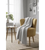 Yumuşak Örgü Battaniye Düz 130x170 cm Gri  Tek Kişilik TV Battaniyesi – Dekoratif ve Hafif