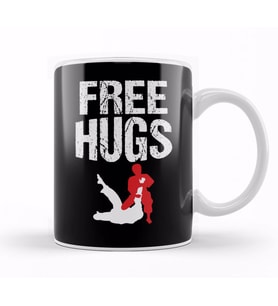 Cute Free Hugs Jiu Jitsu BJJ Martial Arts Kupa Bardak Porselen