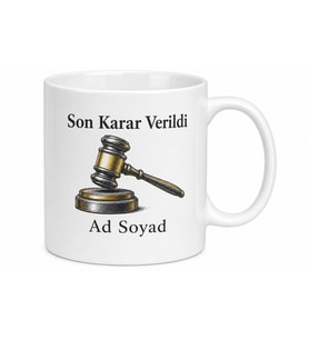 Hakim Tokmağı Çizimli Son Karar Verildi Avukat Hakim Kupa Bardak Hediye