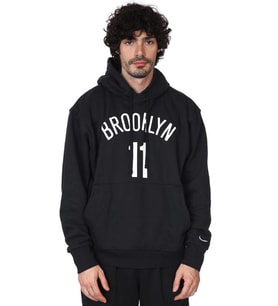 Nike NBA Brooklyn 11 Hoodie Erkek Kapüşonlu Bol Kesim Sweatshirt Siyah