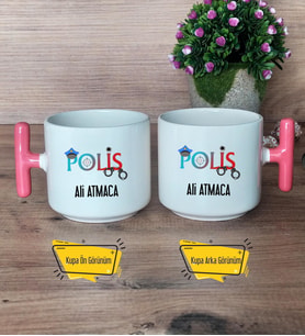 Polis Kupa Bardak T Pembe Kulplu 10 Nisan Polisler Günü Hediyesi