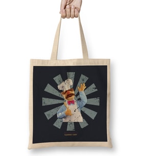 Swedish Chef Retro Japanese Muppets Bez Çanta Uzun Saplı