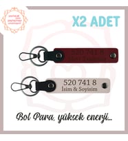 Pudra- Bordo, Kişisel Enerji Sayılı Sevdiklerinize Hediye 520 741 8 Kodlu İsme Özel 2'li Anahtarlık (Çok Renkli)