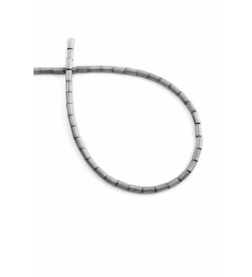 Hematit Doğal Taş Mat Açık Gri Silindir Kesim 2x4mm Dizi [AA]