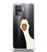 Oppo Reno 5 Lite Uyumlu Sevimli Ördek Desenli Şeffaf Telefon Kılıfı