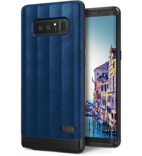 Ringke FlexS Galaxy Note 8 ile Uyumlu KIlıf Deep Blue Premium PU Deri&TPU Kombini Tam Koruma