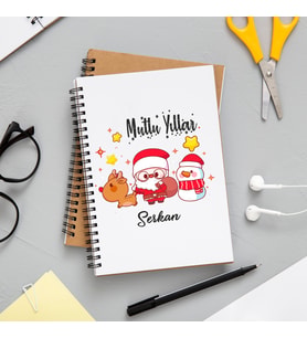 Mutlu Yıllar & Merry Christmas Yılbaşı Tasarımlı Kişiye Özel Defter