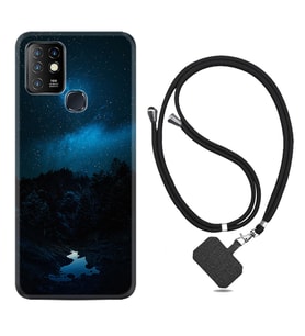 INFINIX Hot 8 9 10 11S Hot 10 Play 10T Kılıf Boyun Askılı Silikon Gece 1633