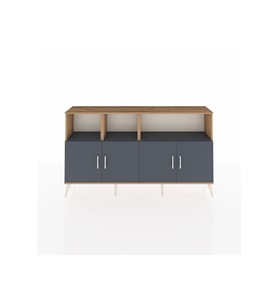 Arges Konsol 6 Raflı 4 Kapaklı 176x30x99 Çam-Antrasit