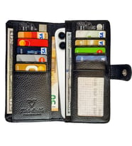 RİCH SMİTH ® CEPTELEFON ALANLI PORTFÖY CÜZDAN HAKİKİ DERİ / 1202 SİYAH (ARSEL PARLAK)
