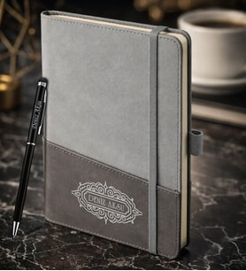 BK Gift Kişiye Özel Gri Termo Deri Defter ve Touchpen Kalem Seti -11,  Kurumsal ve Özel Hediye, Yeni İş Hediyesi