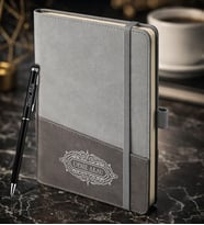 BK Gift Kişiye Özel Gri Termo Deri Defter ve Touchpen Kalem Seti -11,  Kurumsal ve Özel Hediye, Yeni İş Hediyesi