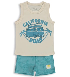Civil Baby California Road Baskılı 6-18 Ay Takım - Kırmızı