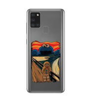 Samsung Galaxy A21S Uyumlu Susam Sokağı Kurabiye Canavarı Tasarımlı Şeffaf Telefon Kılıfı