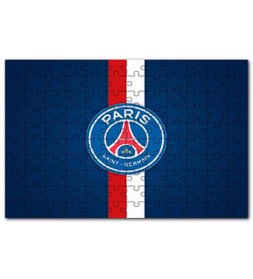 Cakapuzzle PSG Logosu Mavi Zemin Kırmızı Beyaz Kuşaklı Puzzle Yapboz MDF (Ahşap) (120 Parça)