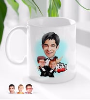 BK Gift Kişiye Özel Godfather Baba ve Oğullar Karikatürlü Beyaz Kupa Bardak-1