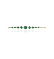 Kadir Jewellery 22 Ayar Altın Kaplama Zirkon Taşlı Ayarlanabilir Zincir Bileklik (K.Yeşil)