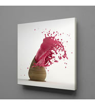 PEMBE SIÇRAYAN BOYA KANVAS TABLO 190x190cm