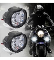 2 Adet Motosiklet Scooter Led Sis Farı Çakar Ve Sabit Mod 6 Ledli