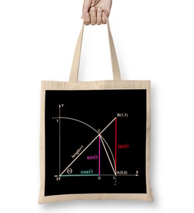 Maths And Science Trigonometry Sin Tan Cos Bez Çanta Uzun Saplı
