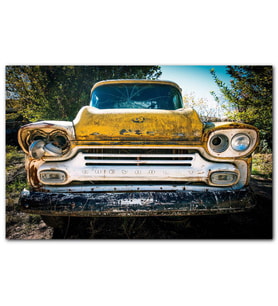 Cakatablo Sarı Eski Chevrolet Kamyonet MDF Tablo