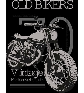 Old Bikers Vintage Sticker 10x10 cmRenkli Sticker