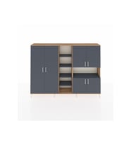 Arges Dolap 13 Raflı 6 Kapaklı 220x30x163 Çam-Antrasit